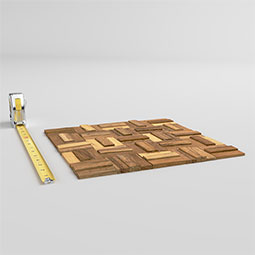 Ekena Millwork - WPW12X12WLMEME - TideCraft Woodland Wood Mosaic Wall Tile, 11 7/8"W x 11 7/8"H x 1/2"P, Old Boat Wood