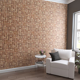 Ekena Millwork - WPW12X12WLMEME - TideCraft Woodland Wood Mosaic Wall Tile, 11 7/8"W x 11 7/8"H x 1/2"P, Old Boat Wood