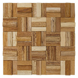 Ekena Millwork - WPW12X12WLMEME - TideCraft Woodland Wood Mosaic Wall Tile, 11 7/8"W x 11 7/8"H x 1/2"P, Old Boat Wood