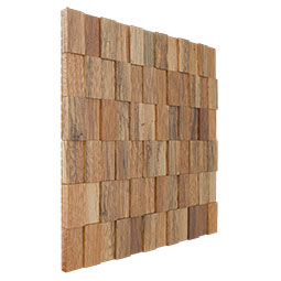 Ekena Millwork - WPW12X12OLMEME - TideCraft Outland Wood Mosaic Wall Tile, 11 7/8"W x 11 7/8"H x 1/2"P, Old Boat Wood