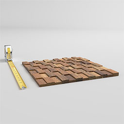 Ekena Millwork - WPW12X12OLMEME - TideCraft Outland Wood Mosaic Wall Tile, 11 7/8"W x 11 7/8"H x 1/2"P, Old Boat Wood