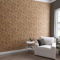 Ekena Millwork - WPW12X12OLMEME - TideCraft Outland Wood Mosaic Wall Tile, 11 7/8"W x 11 7/8"H x 1/2"P, Old Boat Wood