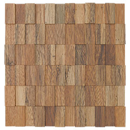 Ekena Millwork - WPW12X12OLMEME - TideCraft Outland Wood Mosaic Wall Tile, 11 7/8"W x 11 7/8"H x 1/2"P, Old Boat Wood