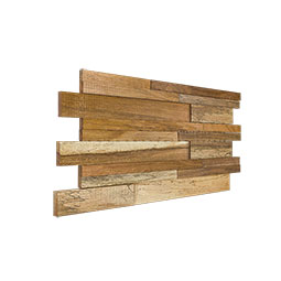 Ekena Millwork - WPW24X12HCMEME - TideCraft Hacienda Wood Mosaic Wall Tile, 23 3/4"W x 11 7/8"H x 1/2"P, Old Boat Wood