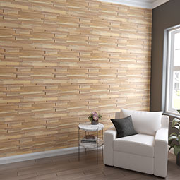 Ekena Millwork - WPW24X12HCMEME - TideCraft Hacienda Wood Mosaic Wall Tile, 23 3/4"W x 11 7/8"H x 1/2"P, Old Boat Wood