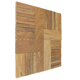 Ekena Millwork - WPW12X12CSMEME - TideCraft Countryside Wood Mosaic Wall Tile, 11 7/8"W x 11 7/8"H x 1/2"P, Old Boat Wood