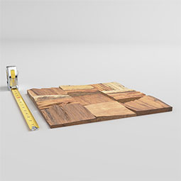 Ekena Millwork - WPW12X12RCMEME - TideCraft Ranchero Wood Mosaic Wall Tile, 11 7/8"W x 11 7/8"H x 1/2"P, Old Boat Wood