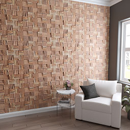 Ekena Millwork - WPW12X12RCMEME - TideCraft Ranchero Wood Mosaic Wall Tile, 11 7/8"W x 11 7/8"H x 1/2"P, Old Boat Wood