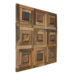 Ekena Millwork - WPW12X12WGMEOL - TideCraft Wedge Wood Mosaic Wall Tile, 11 7/8"W x 11 7/8"H x 1/2"P, Old Boat Wood