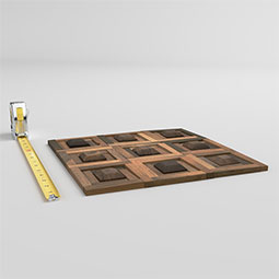 Ekena Millwork - WPW12X12WGMEOL - TideCraft Wedge Wood Mosaic Wall Tile, 11 7/8"W x 11 7/8"H x 1/2"P, Old Boat Wood