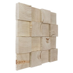 Ekena Millwork - WPW12X12CBMEPI - TideCraft Cube Wood Mosaic Wall Tile, 11 7/8"W x 11 7/8"H x 1/2"P, Pine