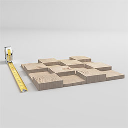 Ekena Millwork - WPW12X12CBMEPI - TideCraft Cube Wood Mosaic Wall Tile, 11 7/8"W x 11 7/8"H x 1/2"P, Pine