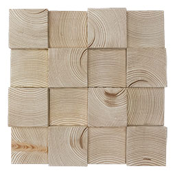 Ekena Millwork - WPW12X12CBMEPI - TideCraft Cube Wood Mosaic Wall Tile, 11 7/8"W x 11 7/8"H x 1/2"P, Pine