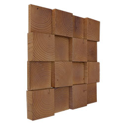 Ekena Millwork - WPW12X12RSMEPI - TideCraft Raised Wood Mosaic Wall Tile, 11 7/8"W x 11 7/8"H x 1/2"P, Pine
