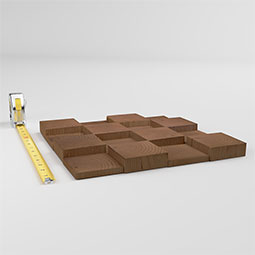 Ekena Millwork - WPW12X12RSMEPI - TideCraft Raised Wood Mosaic Wall Tile, 11 7/8"W x 11 7/8"H x 1/2"P, Pine