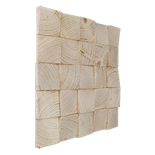 Ekena Millwork - WPW12X12ETMEPI - TideCraft Etched Wood Mosaic Wall Tile, 11 7/8"W x 11 7/8"H x 3/8"P, Pine
