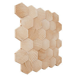 Ekena Millwork - WPW12X12HCMEPI - TideCraft Small Honeycomb Wood Mosaic Wall Tile, 11 7/8"W x 11 7/8"H x 1/2"P, Pine