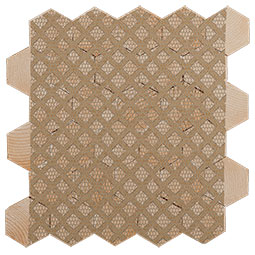 Ekena Millwork - WPW12X12HCMEPI - TideCraft Small Honeycomb Wood Mosaic Wall Tile, 11 7/8"W x 11 7/8"H x 1/2"P, Pine