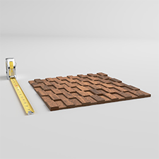Ekena Millwork - WPW12X12TYMEJA - TideCraft Timberly Wood Mosaic Wall Tile, 11 7/8"W x 11 7/8"H x 1/2"P, Jatoba