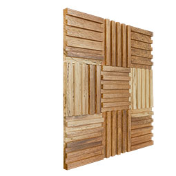 Ekena Millwork - WPW12X12PIMEME - TideCraft Pioneer Wood Mosaic Wall Tile, 11 7/8"W x 11 7/8"H x 1/2"P, Old Boat Wood
