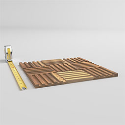 Ekena Millwork - WPW12X12PIMEME - TideCraft Pioneer Wood Mosaic Wall Tile, 11 7/8"W x 11 7/8"H x 1/2"P, Old Boat Wood