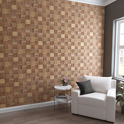 Ekena Millwork - WPW12X12PIMEME - TideCraft Pioneer Wood Mosaic Wall Tile, 11 7/8"W x 11 7/8"H x 1/2"P, Old Boat Wood