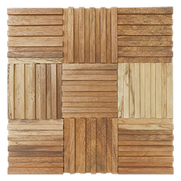 Ekena Millwork - WPW12X12PIMEME - TideCraft Pioneer Wood Mosaic Wall Tile, 11 7/8"W x 11 7/8"H x 1/2"P, Old Boat Wood