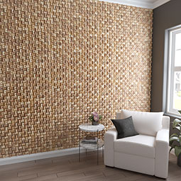 Ekena Millwork - WPW12X12NOMEME - TideCraft Nova Wood Mosaic Wall Tile, 11 7/8"W x 11 7/8"H x 1/2"P, Old Boat Wood