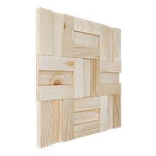 Ekena Millwork - WPW12X12BRMEPI - TideCraft Brooks Wood Mosaic Wall Tile, 11 7/8"W x 11 7/8"H x 1/2"P, Pine