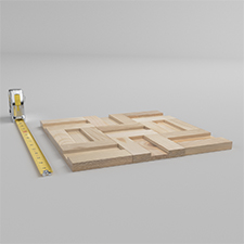 Ekena Millwork - WPW12X12BRMEPI - TideCraft Brooks Wood Mosaic Wall Tile, 11 7/8"W x 11 7/8"H x 1/2"P, Pine
