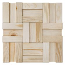 Ekena Millwork - WPW12X12BRMEPI - TideCraft Brooks Wood Mosaic Wall Tile, 11 7/8"W x 11 7/8"H x 1/2"P, Pine