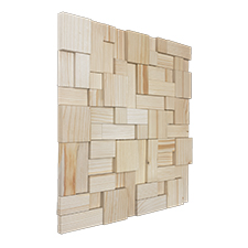 Ekena Millwork - WPW12X12RGMEPI - TideCraft Ridge Wood Mosaic Wall Tile, 11 7/8"W x 11 7/8"H x 1/2"P, Pine