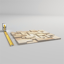 Ekena Millwork - WPW12X12RGMEPI - TideCraft Ridge Wood Mosaic Wall Tile, 11 7/8"W x 11 7/8"H x 1/2"P, Pine