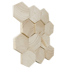 Ekena Millwork - WPW12X12HCMESP - TideCraft Medium Honeycomb Wood Mosaic Wall Tile, 11 7/8"W x 11 7/8"H x 1/2"P, Spruce