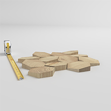 Ekena Millwork - WPW12X12HCMESP - TideCraft Medium Honeycomb Wood Mosaic Wall Tile, 11 7/8"W x 11 7/8"H x 1/2"P, Spruce