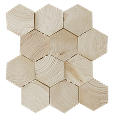 Ekena Millwork - WPW12X12HCMESP - TideCraft Medium Honeycomb Wood Mosaic Wall Tile, 11 7/8"W x 11 7/8"H x 1/2"P, Spruce