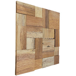 Ekena Millwork - WPW12X12RFMEME - TideCraft Rafter Wood Mosaic Wall Tile, 11 7/8"W x 11 7/8"H x 1/2"P, Old Boat Wood