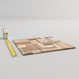 Ekena Millwork - WPW12X12RFMEME - TideCraft Rafter Wood Mosaic Wall Tile, 11 7/8"W x 11 7/8"H x 1/2"P, Old Boat Wood