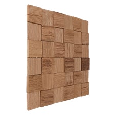 Ekena Millwork - WPW12X12WVMEOA - TideCraft Weave Wood Mosaic Wall Tile, 11 7/8"W x 11 7/8"H x 1/2"P, Oak