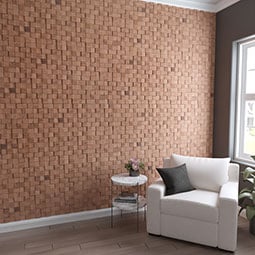 Ekena Millwork - WPW12X12WVMEOA - TideCraft Weave Wood Mosaic Wall Tile, 11 7/8"W x 11 7/8"H x 1/2"P, Oak