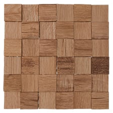 Ekena Millwork - WPW12X12WVMEOA - TideCraft Weave Wood Mosaic Wall Tile, 11 7/8"W x 11 7/8"H x 1/2"P, Oak