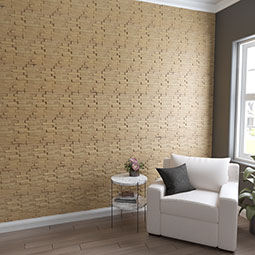 Ekena Millwork - WPW12X12NDMEOA - TideCraft Nordic Wood Mosaic Wall Tile, 11 7/8"W x 11 7/8"H x 1/2"P, Oak