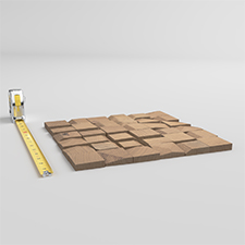 Ekena Millwork - WPW12X12SIMEOA - TideCraft Sierra Wood Mosaic Wall Tile, 11 7/8"W x 11 7/8"H x 1/2"P, Oak