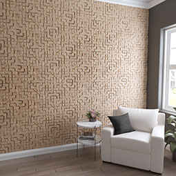 Ekena Millwork - WPW12X12SIMEOA - TideCraft Sierra Wood Mosaic Wall Tile, 11 7/8"W x 11 7/8"H x 1/2"P, Oak