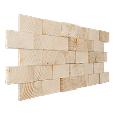 Ekena Millwork - WPW24X12TEMEPI - TideCraft Terra Wood Mosaic Wall Tile, 23 3/4"W x 11 7/8"H x 1/2"P, Pine
