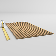 Ekena Millwork - WPW24X12MNMESA - TideCraft Minimalist Wood Mosaic Wall Tile, 23 3/4"W x 11 7/8"H x 1/2"P, Sapele