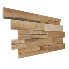 Ekena Millwork - WPW24X12DSMEOA - TideCraft Dry Stack Wood Mosaic Wall Tile, 23 3/4"W x 11 7/8"H x 3/4"P, Oak