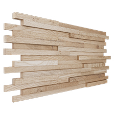 Ekena Millwork - WPW24X12STMEOA - TideCraft Stacked Wood Mosaic Wall Tile, 23 3/4"W x 11 7/8"H x 3/4"P, Oak