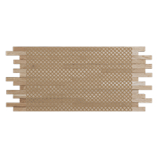 Ekena Millwork - WPW24X12STMEOA - TideCraft Stacked Wood Mosaic Wall Tile, 23 3/4"W x 11 7/8"H x 3/4"P, Oak