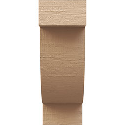 Ekena Millwork - CORUR035X06X10ALPRCPR - Timberthane Faux Wood Corbel, Alpine Style, 3 1/2"W x 6"D x 10"H, Primed Tan
